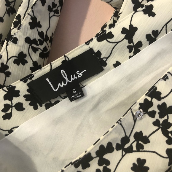 Cream Print Pleated Sleeve Bodysuit - Picture 8 of 9